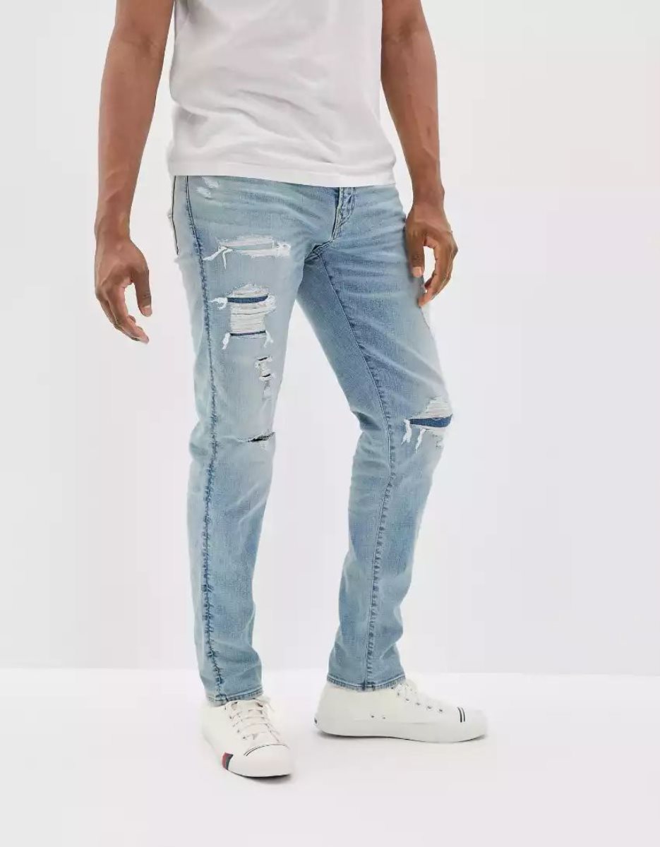 Jean American Eagle AE AirFlexPatched Athlétiques Fit Multicolore Homme | WZC-08991822